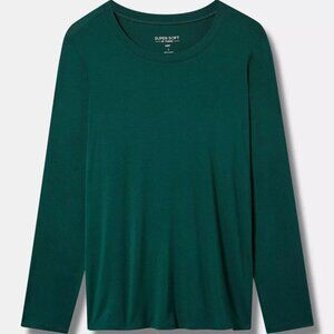 Torrid Super Soft Crew Neck Long Sleeve Tee Dark Green